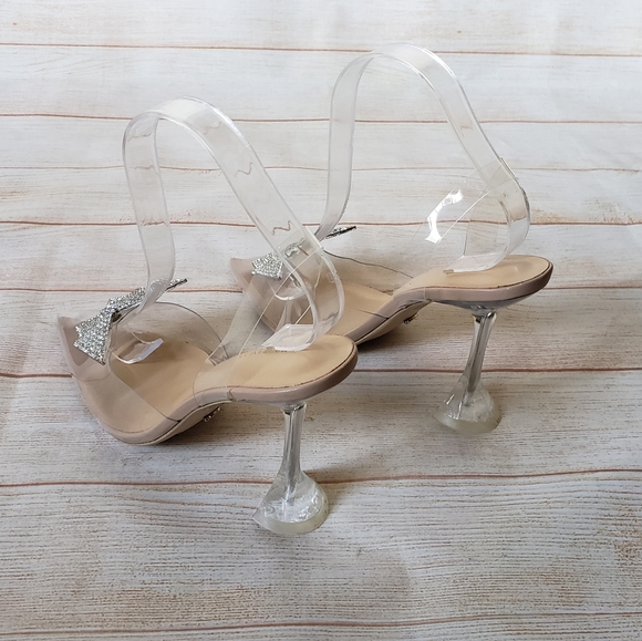 Tony Bianco Laos Clear Vinylite Translucent Jeweled Pointy Toe Heels Size 9 - Picture 6 of 16